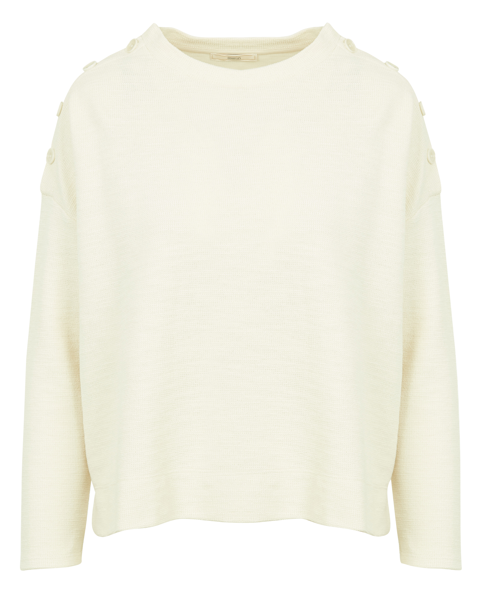 AUSTIN - Pull fin col rond en coton mélangé | Beige