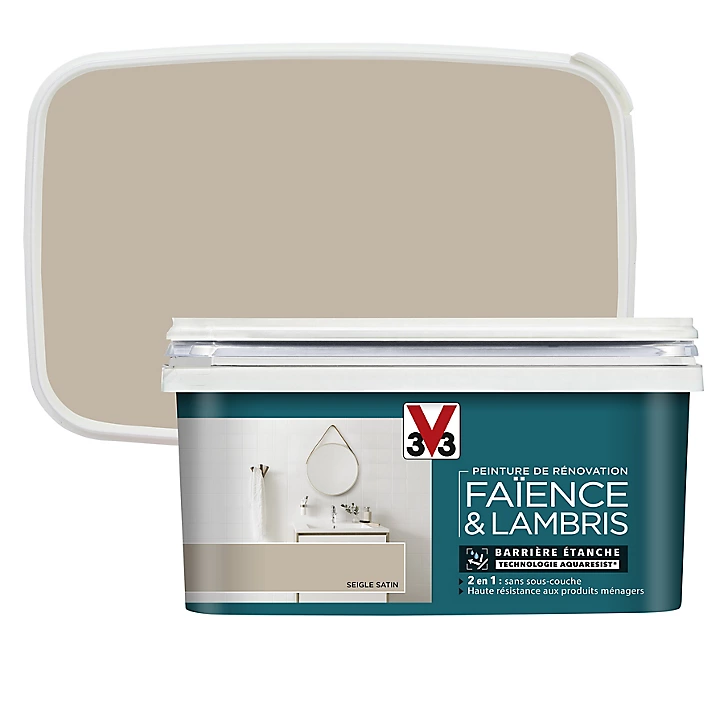 Peinture de rénovation faïence et lambris V33 seigle satin 2L