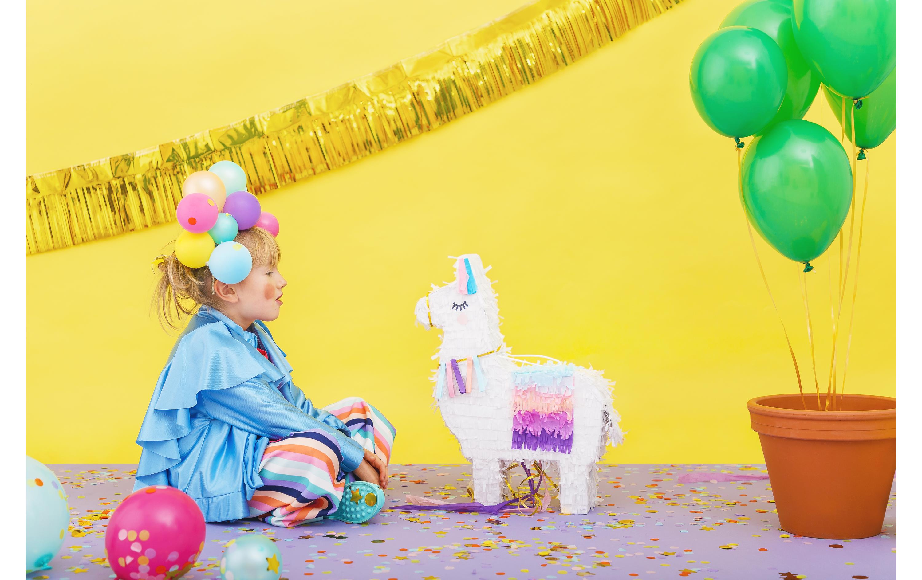 Pinata Lama, 41 x 49.5 x 10 cm, Weiss, 1 StückPiñata zum Befüllen mit Geschenken, Süssigkeiten etc.
