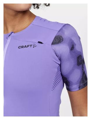 Maillot manches courtes vélo Craft Pro Gravel Violet Femme