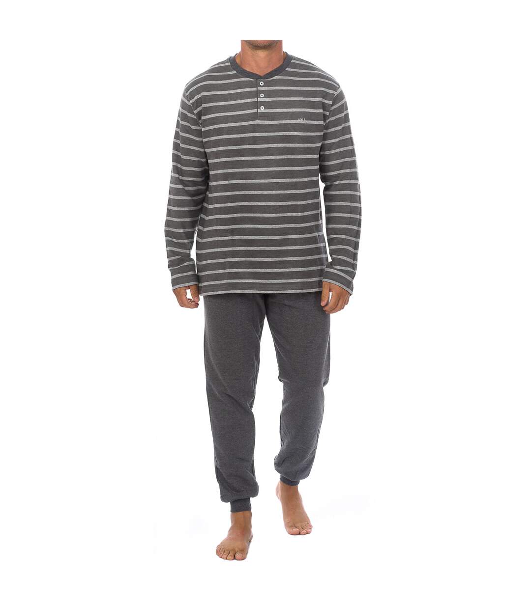 STRIPED long-sleeved pajamas