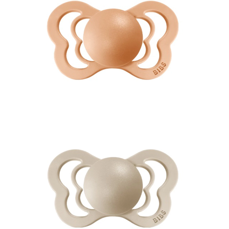 BIBS® Schnuller Couture Vanilla  Peach Silikon 0-6 Monate, 2 Stk.