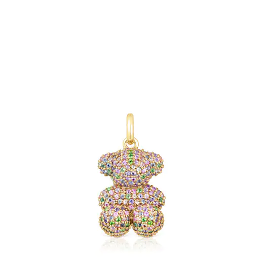 Pingente Urso Ousado com Gema e Ouro
