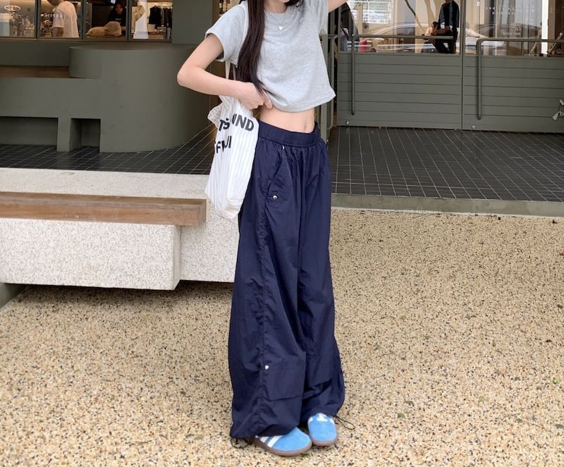 rinkoplan - Mid Rise Wide-Leg Sweatpants