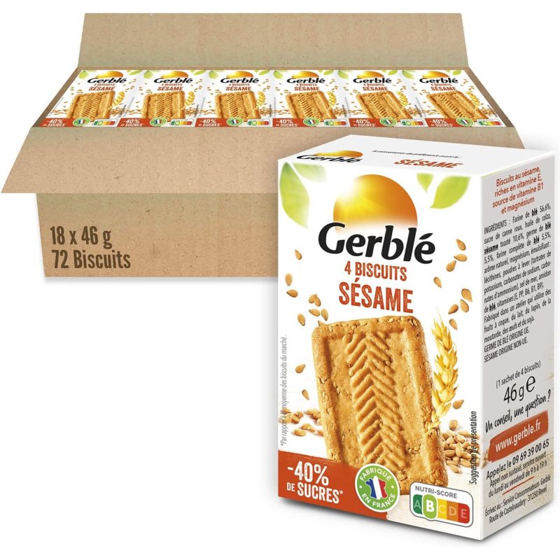 Biscuits au sésame Gerblé x 4 - Boîte de 46 g