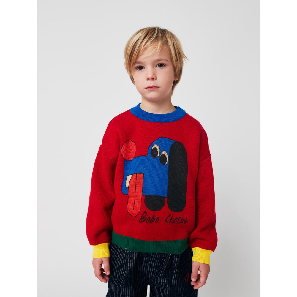 Køb Bobo Choses Red Doggy Mate Jacquard Jumper