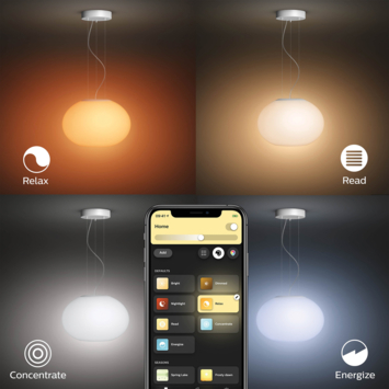 Philips Hue hanglamp Flourish wit - wit en gekleurd licht 9W