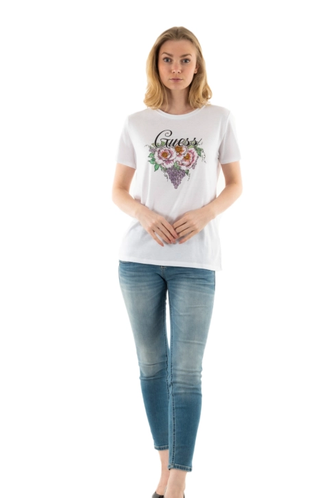 Tee shirt guess jeans grape vine logo g011 pure white