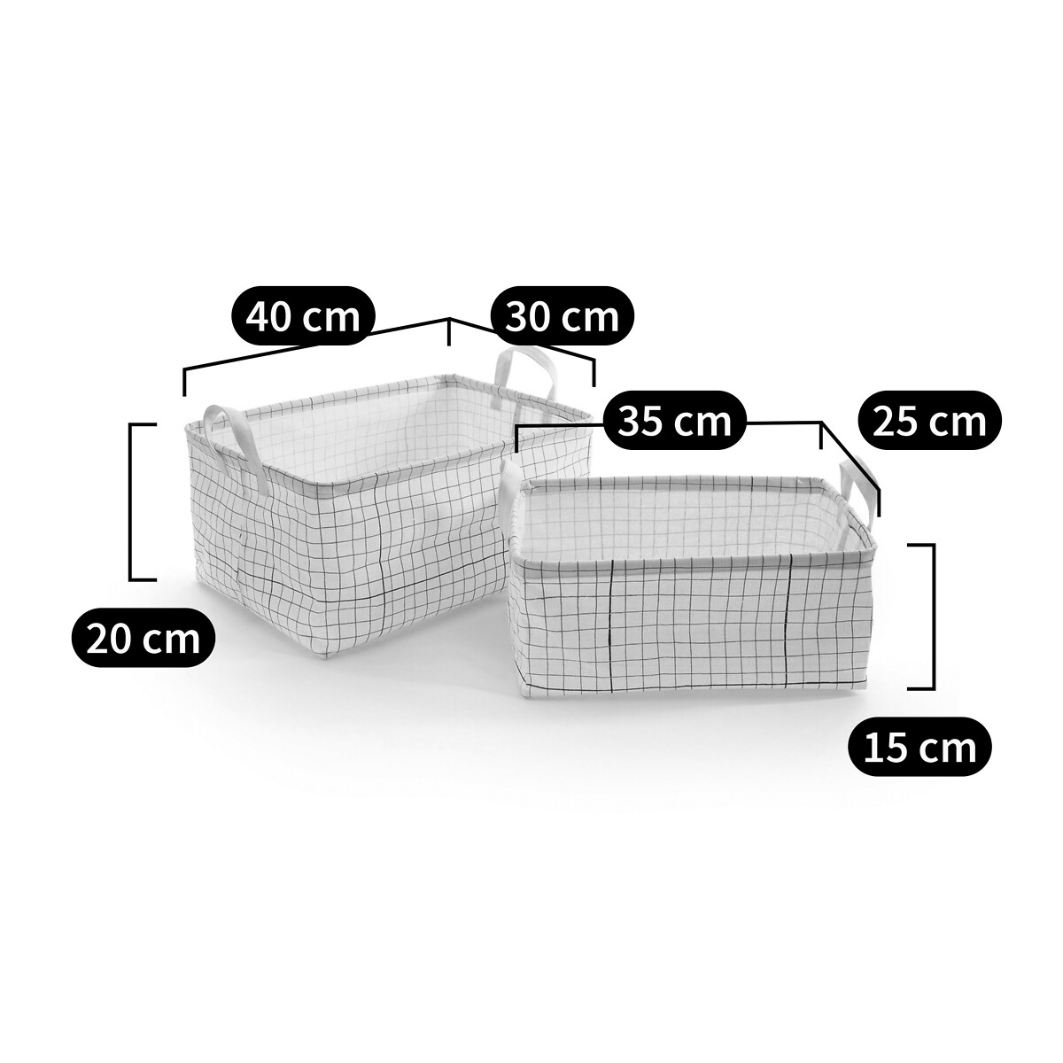 LA REDOUTE INTERIEURS<br>Conjunto de 2 cestos de arrumação tamanho M, ACAO