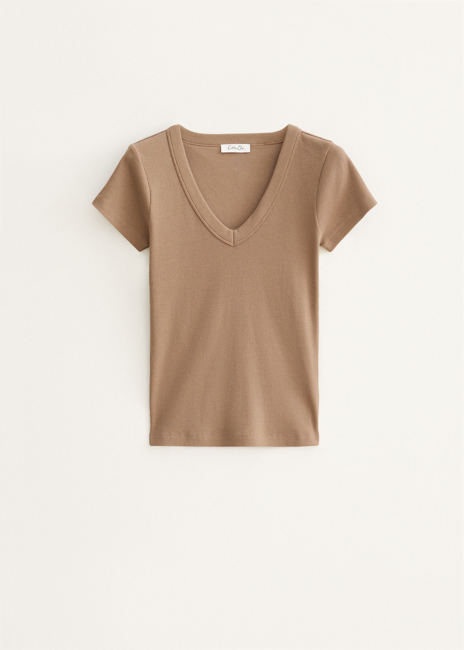 T-shirt met v-hals