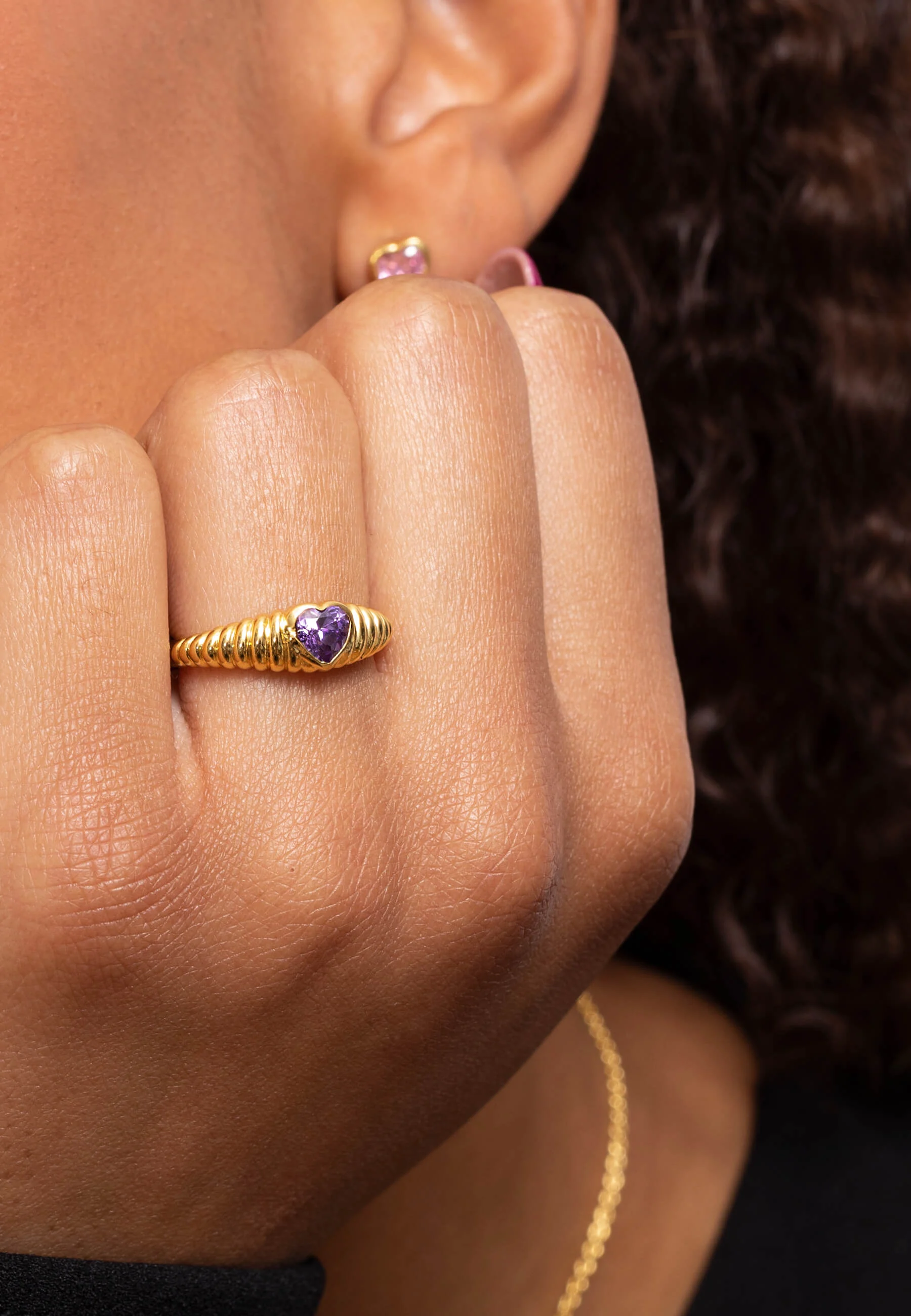 SOFTHEARTED - Bague cœur | Violet