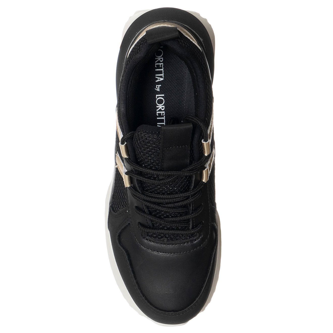 Loretta by Loretta Sneakers Tania noir/doré - Plateforme 4 cm