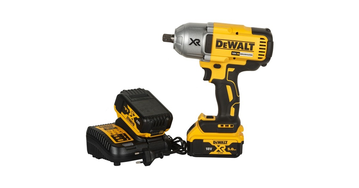 DEWALTAccu Slagmoersleutel DCF899P2 18V  (Geel/zwart, 2x Li-Ion accu 5.0Ah, in T STAK-Box II)