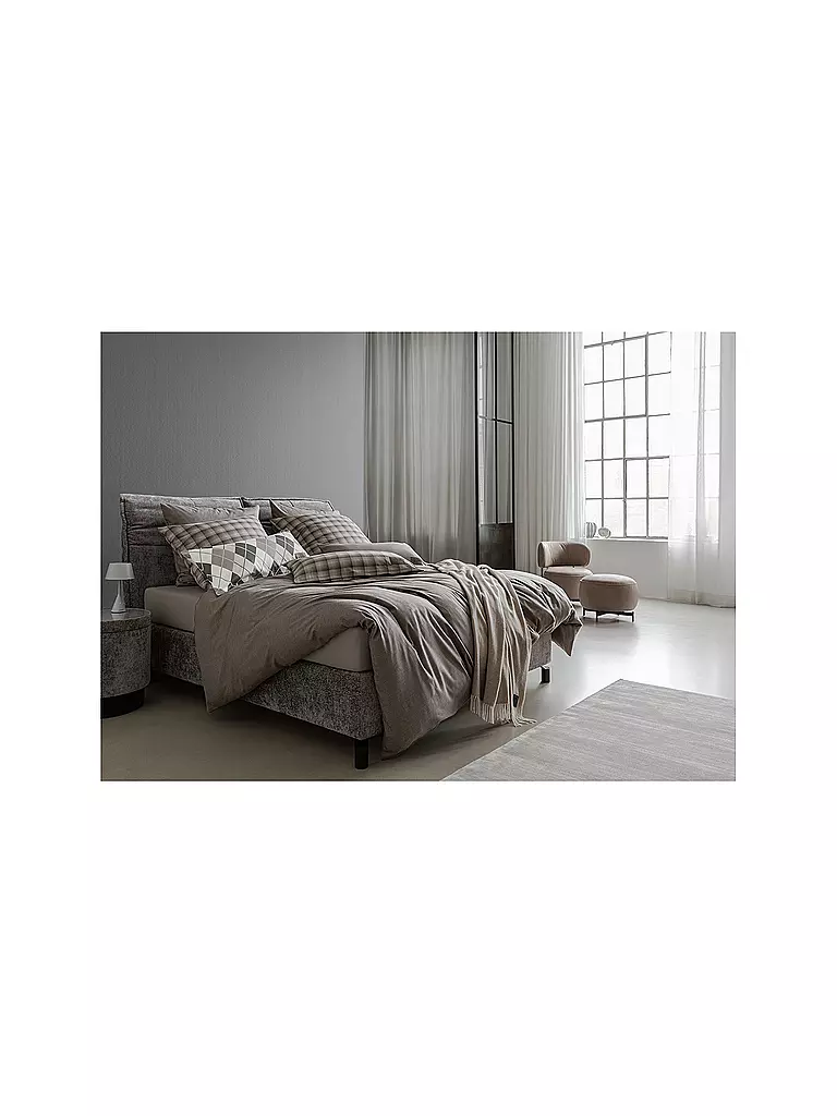 JOOP Flanell Bettwäsche 70x90cm/140x200cm SOFT Stone  grau