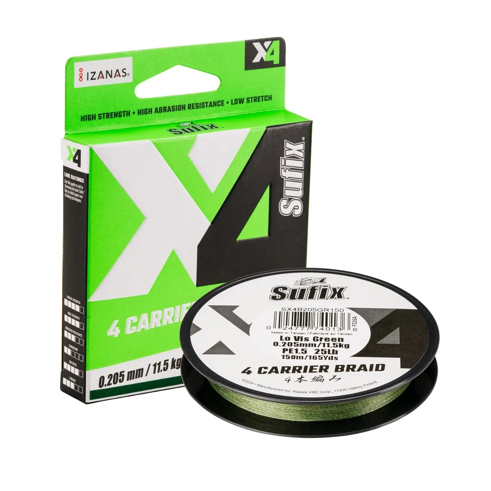 Sufix X4 Braid Lo Vis Green