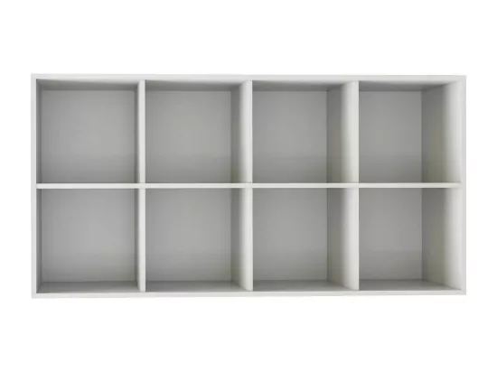 Meuble de rangement 8 cases panneaux de fibres blanc KENAN
