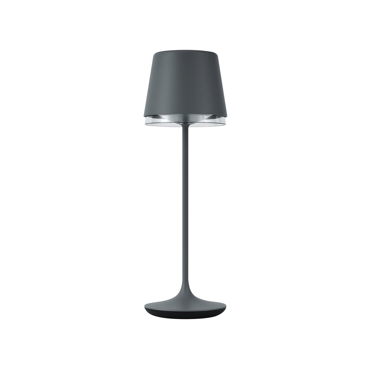 Tafellamp donkergrijs incl. LED IP65 oplaadbaar met laadstation - Bass