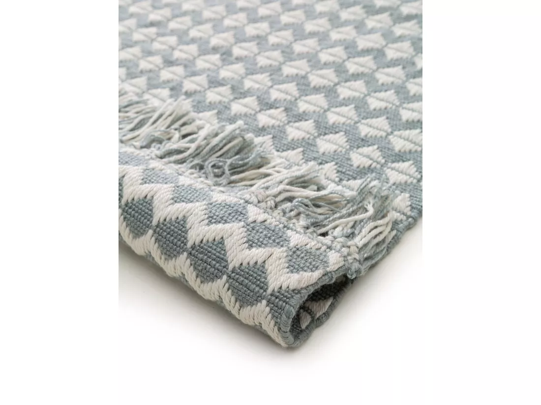 Tapis fabriqué à partir de matériaux recyclés Morty Bleu 80x150 cm