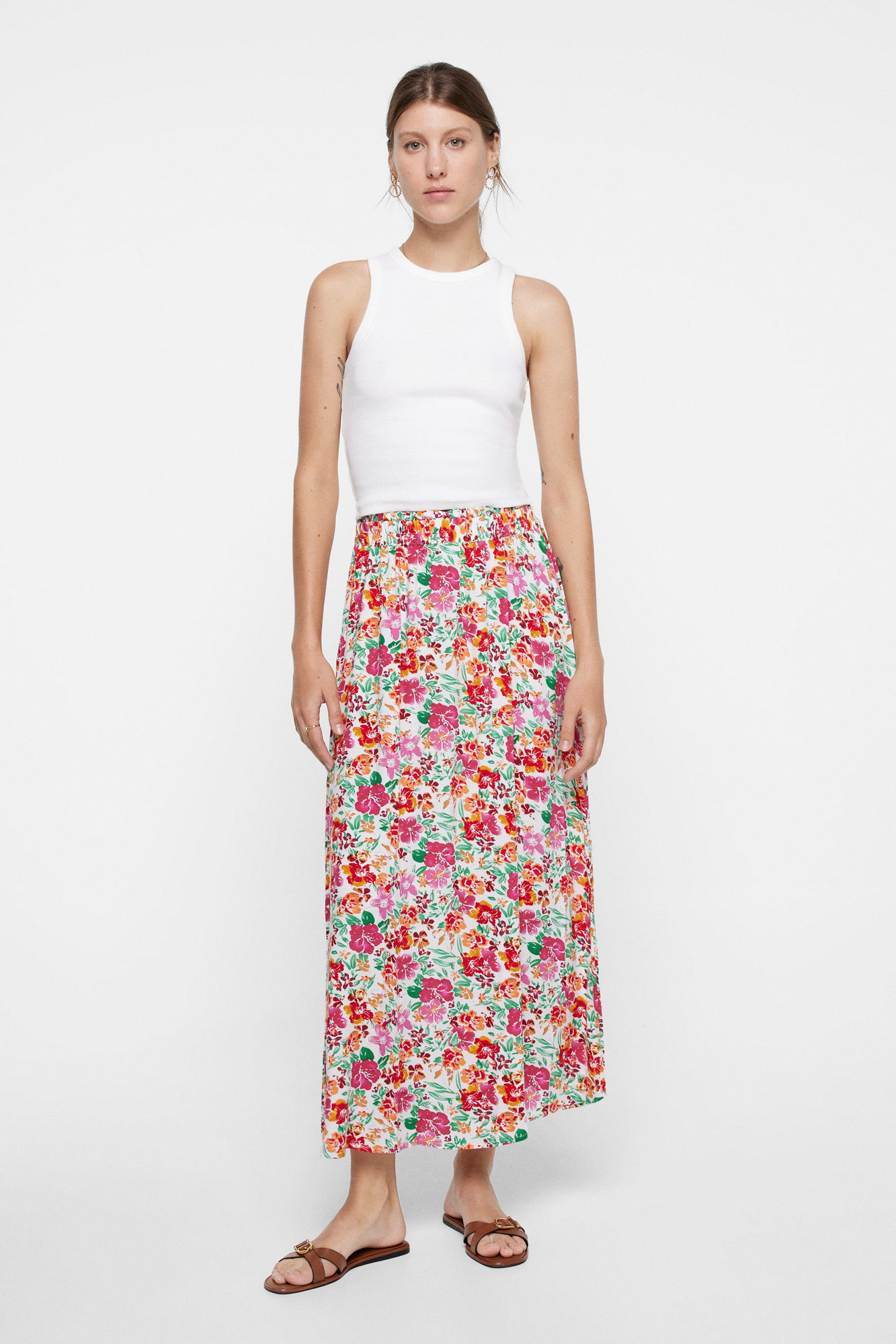 saia longa estampada
