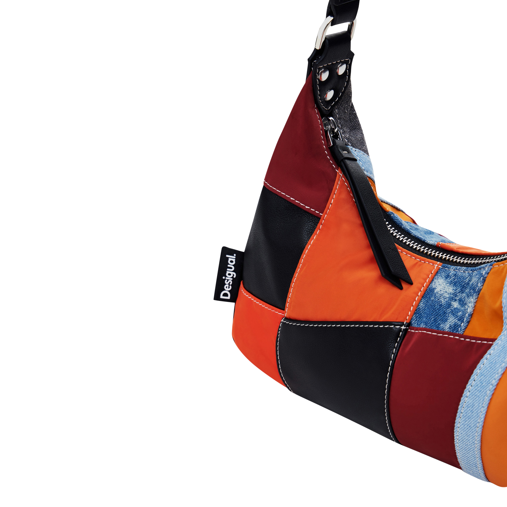 Sac épaule en patchwork| Orange