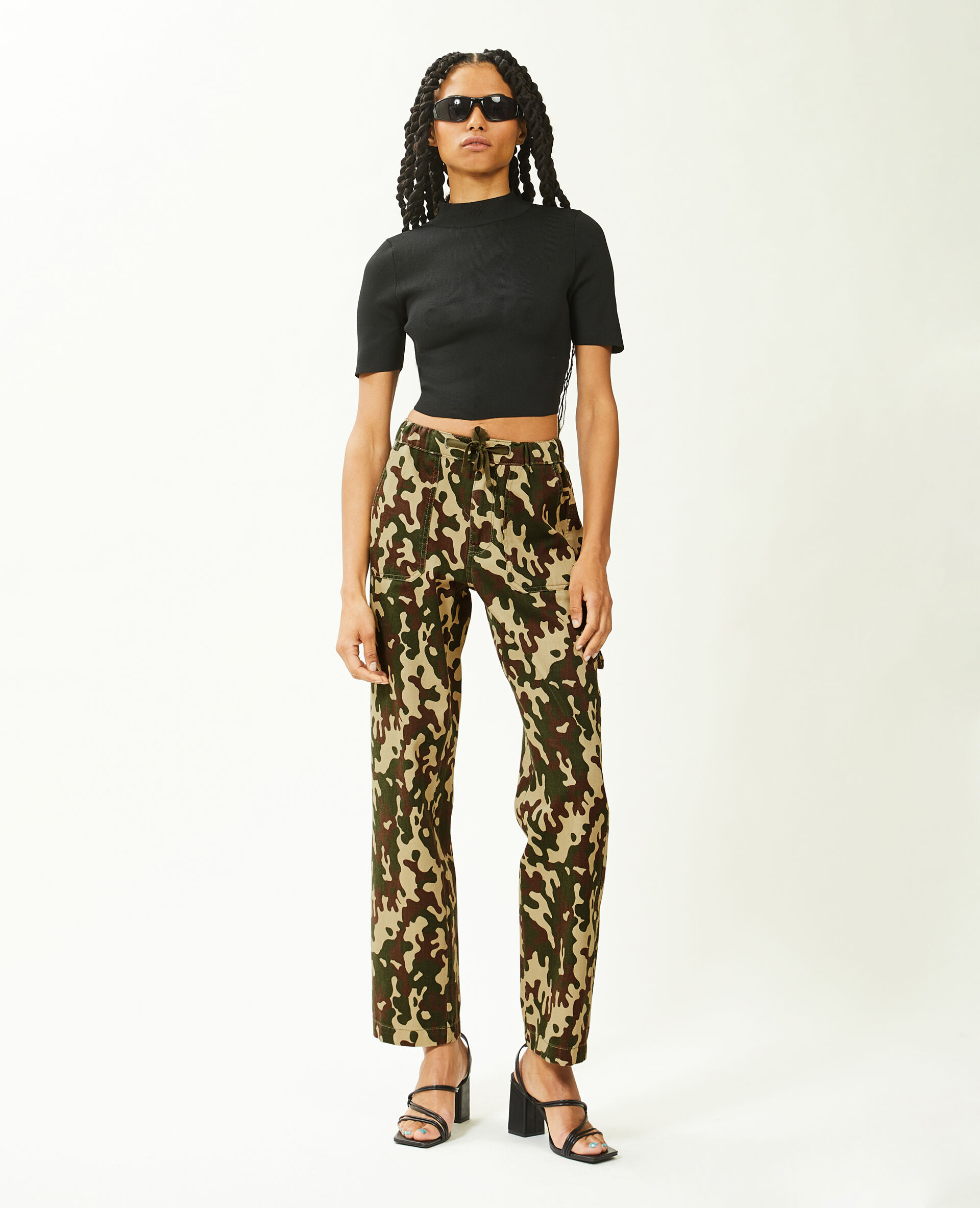 Pantalon cargo droit - Camel