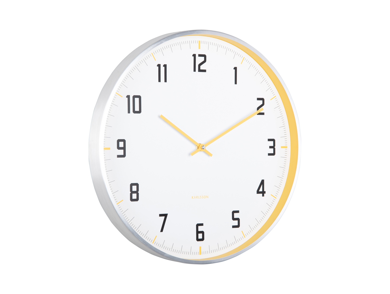 Wall clock Sporty bright yellow