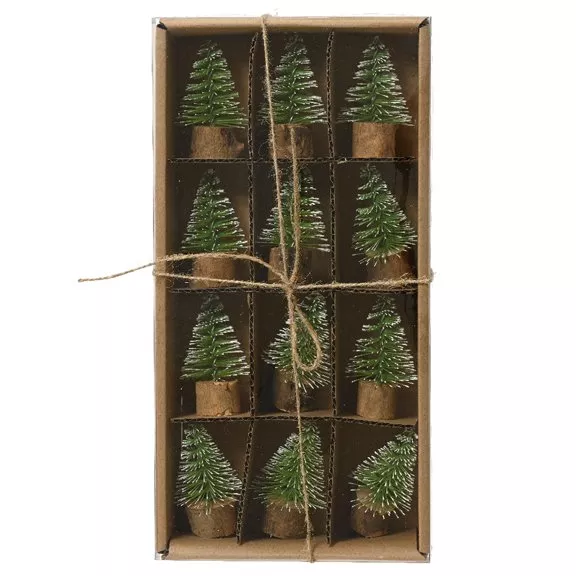 Set de décorations à parsemer Sapins en lot de 12 Vert