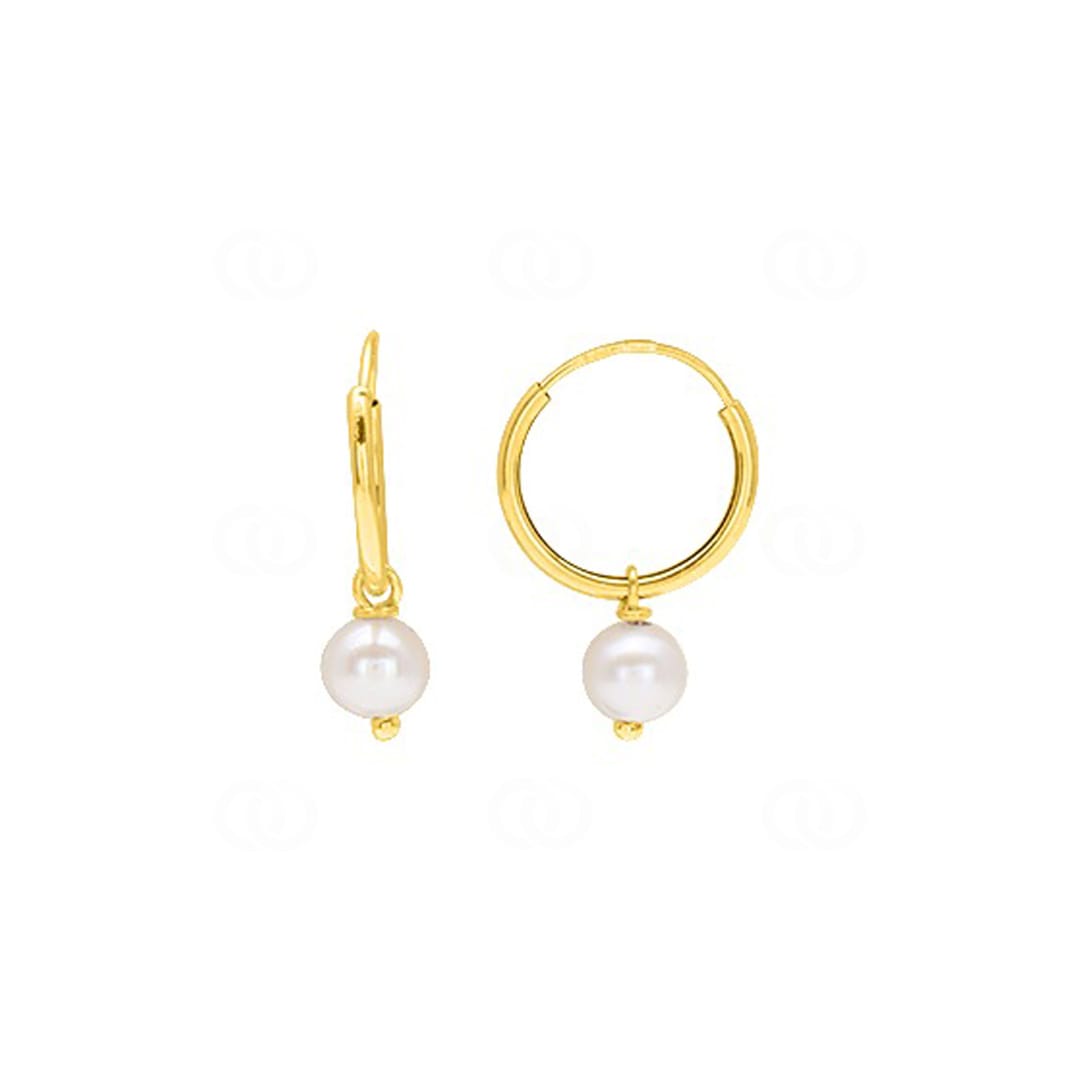 Creolen 375/9 K Gelbgold mit Perlen Charms