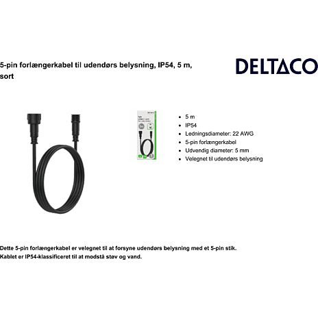 Deltaco Smart forlængerkabel 5 meter