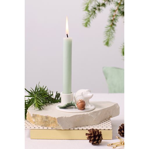 DOTTIR Winter Stories Pindsvin Lysestage, White/Green/Brown