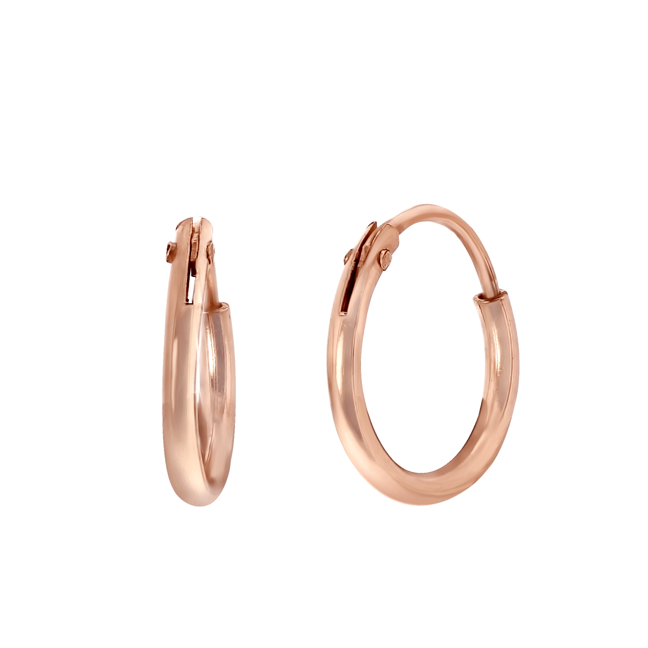 Zilveren oorbellen roseplated 10mm
