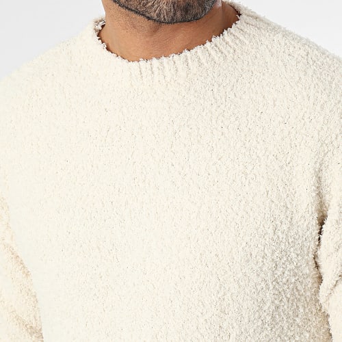 Pull Col Rond Beige