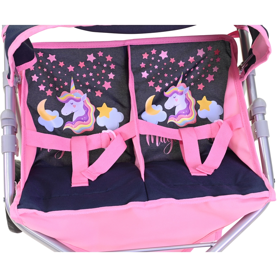 knorr toys® Zwillingspuppenwagen Duo - Magic Unicorn blau