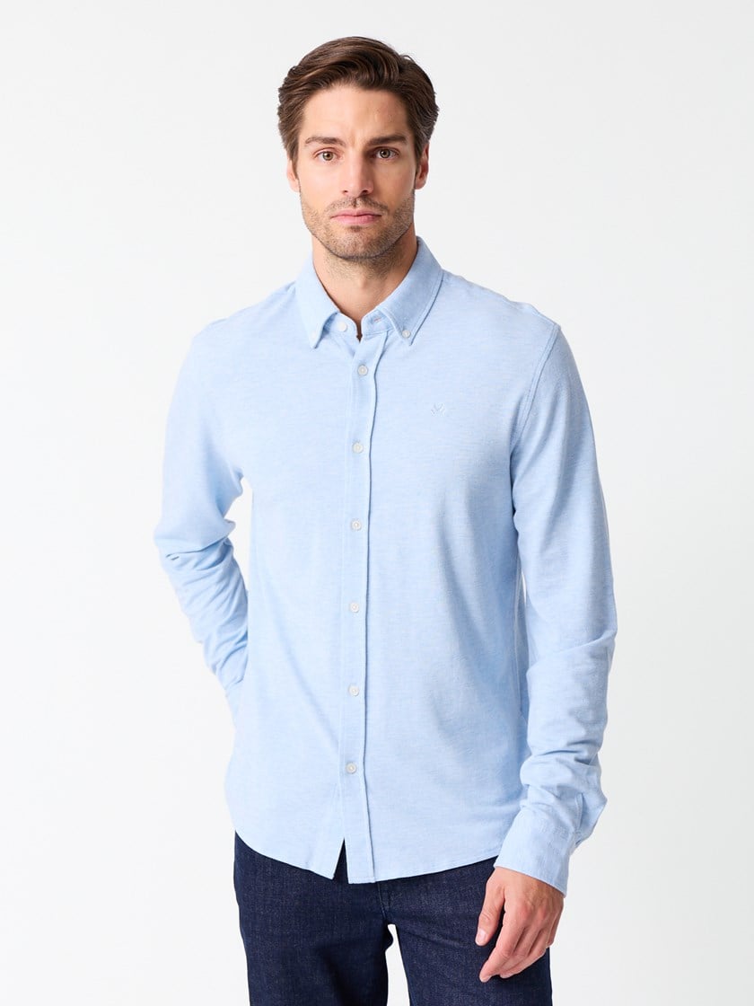 Dominique pique skjorte Chambray Blue