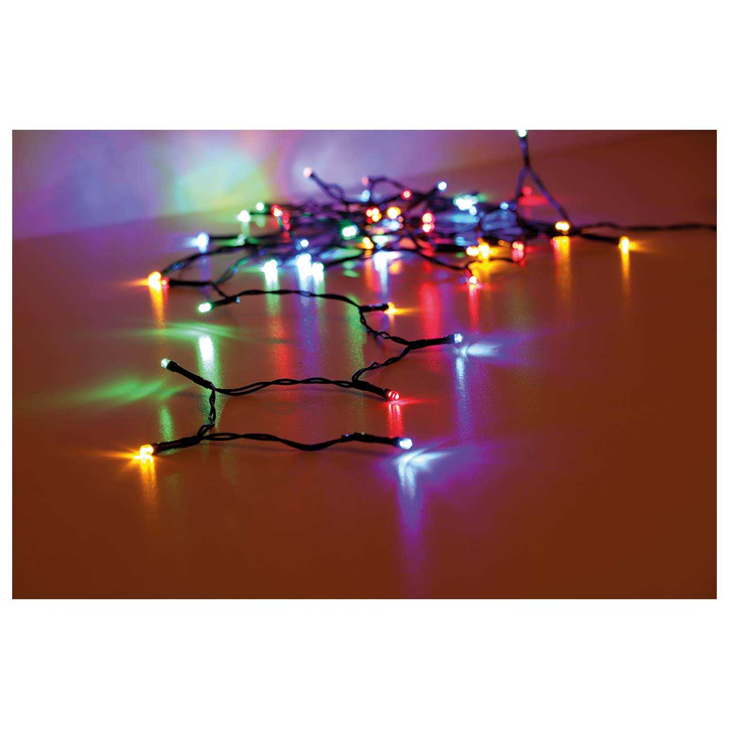 O'canny Outdoor LED-Lichterkette multicolor mit Timer & 8 Funktionen 7,60 m 48er