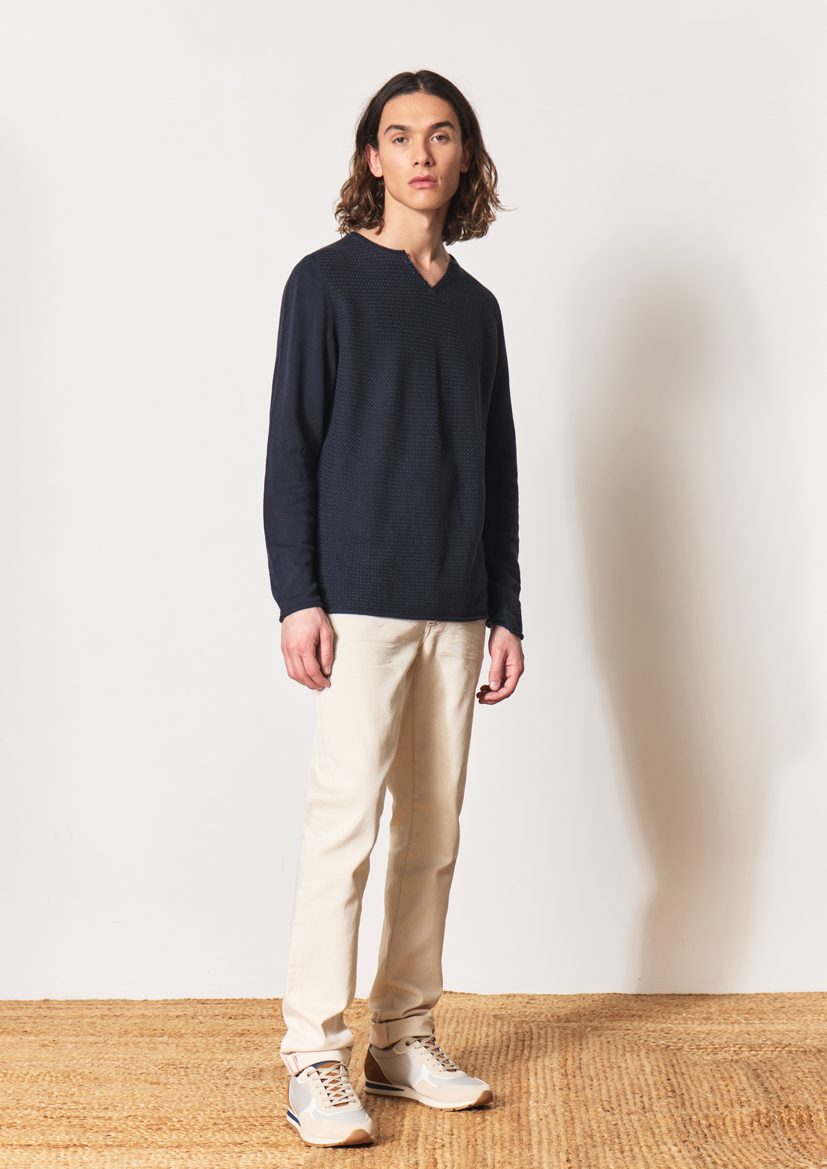 Jean skinny en coton stretch uni écru