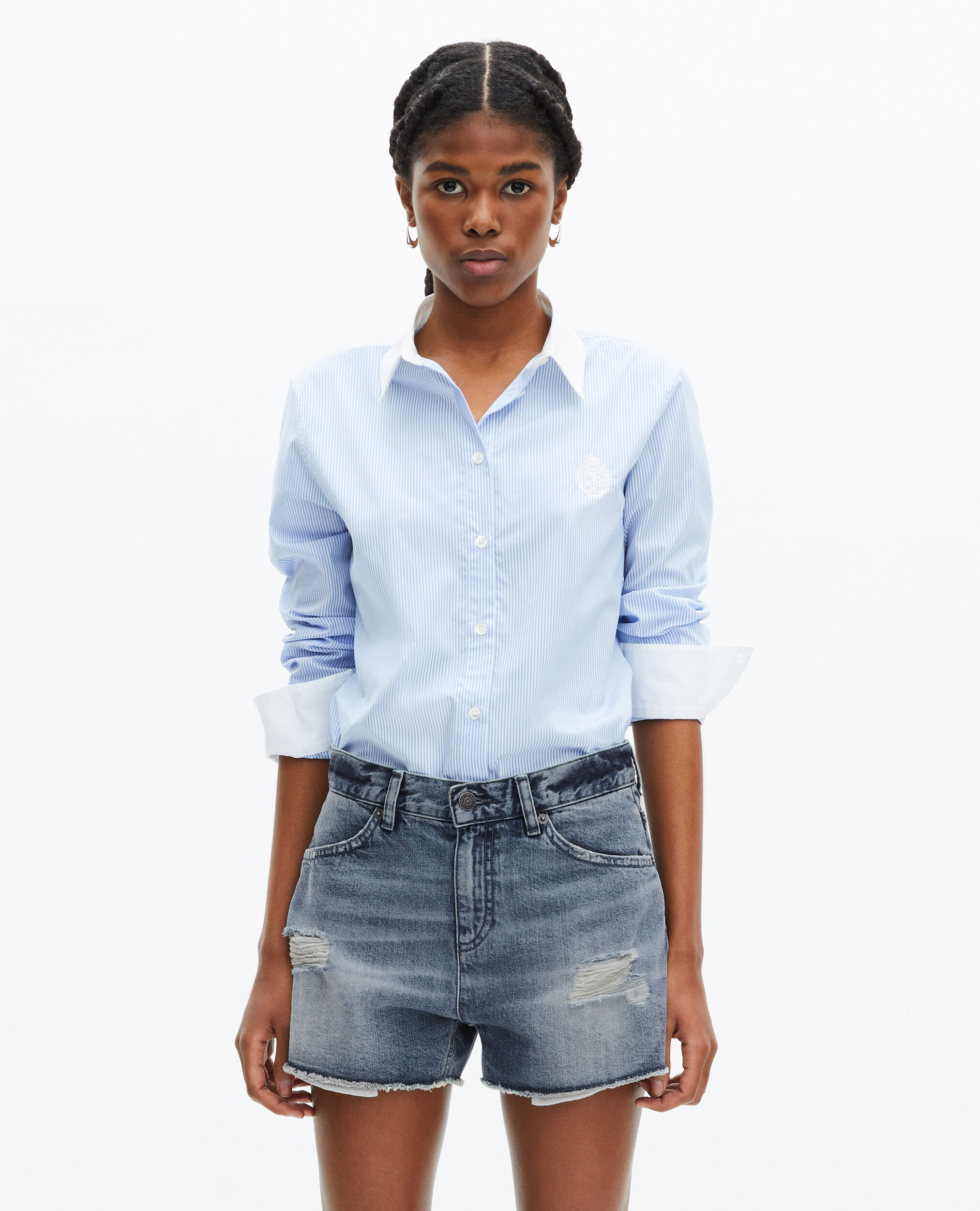 Short en denim bleu
