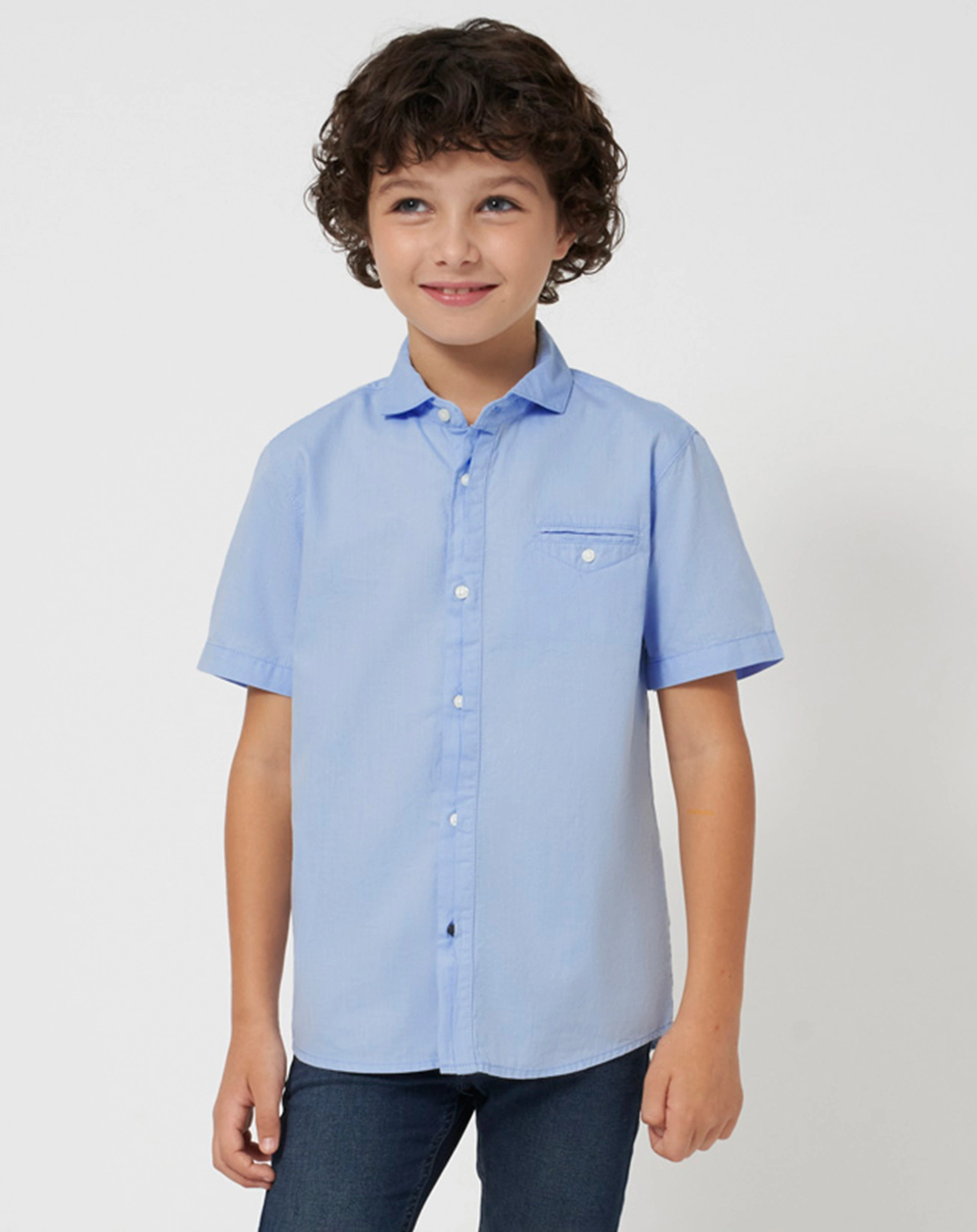 Kurzarm-Hemd ELEGANT in hellblau