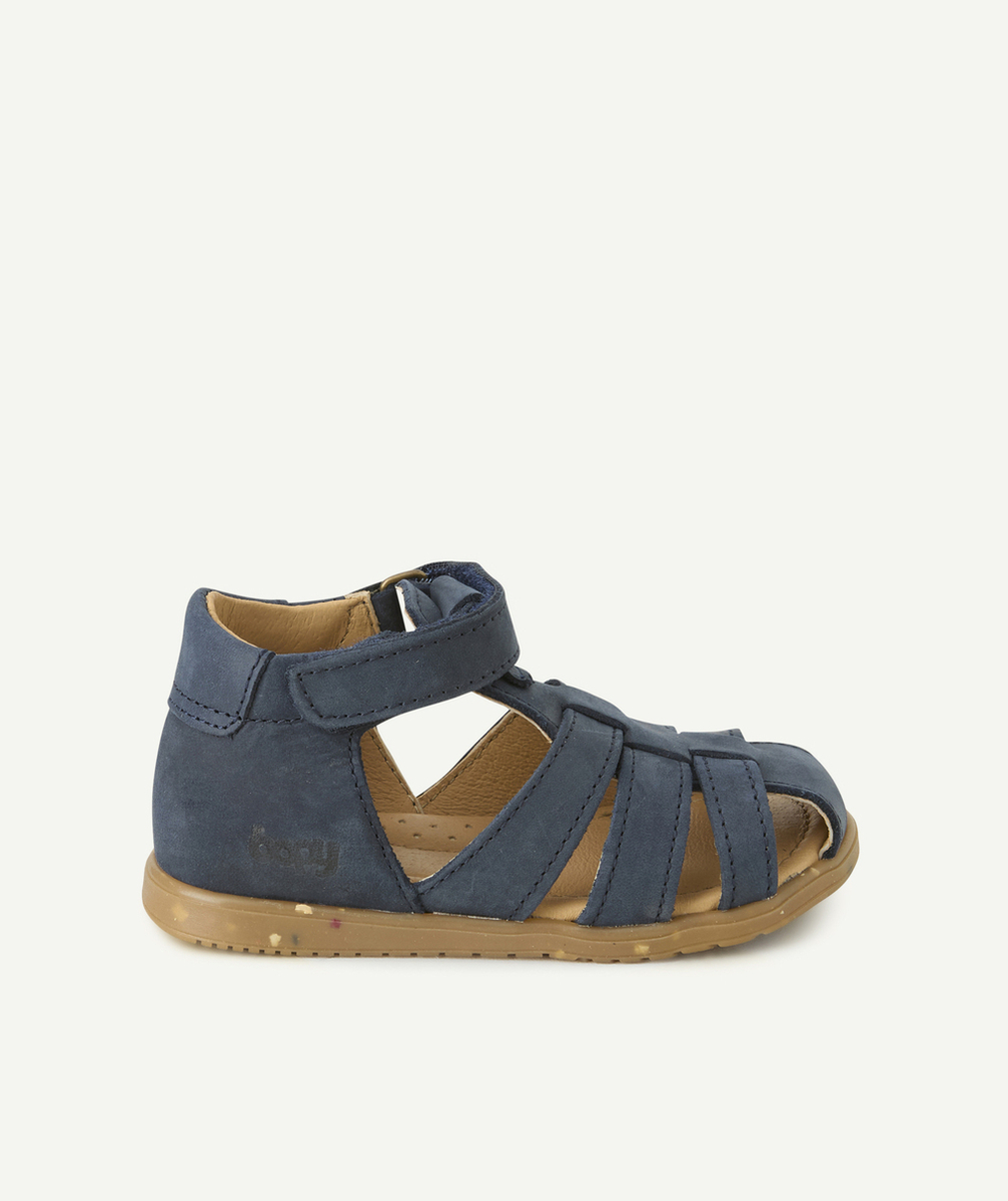 BOPYSANDALES BÉBÉ GARÇON EN CUIR BLEU MARINE