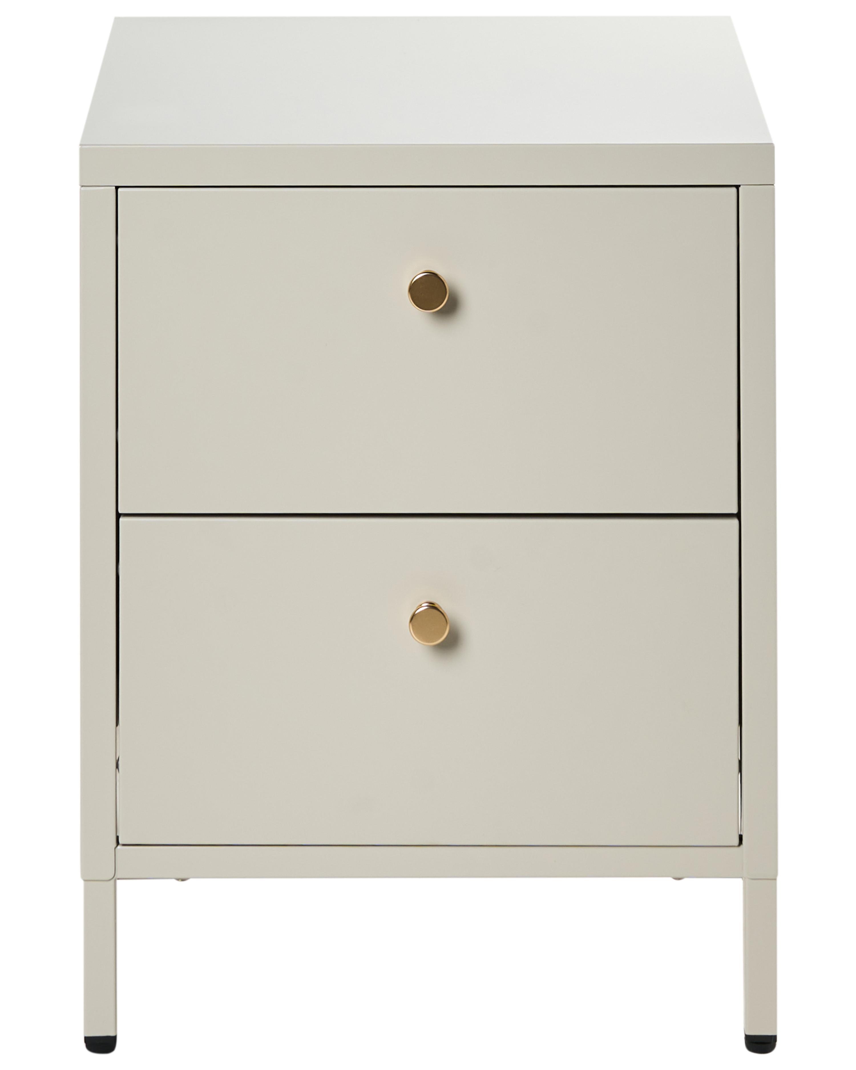 Nachtkastje met 2 lades KYLEA Metaal Beige