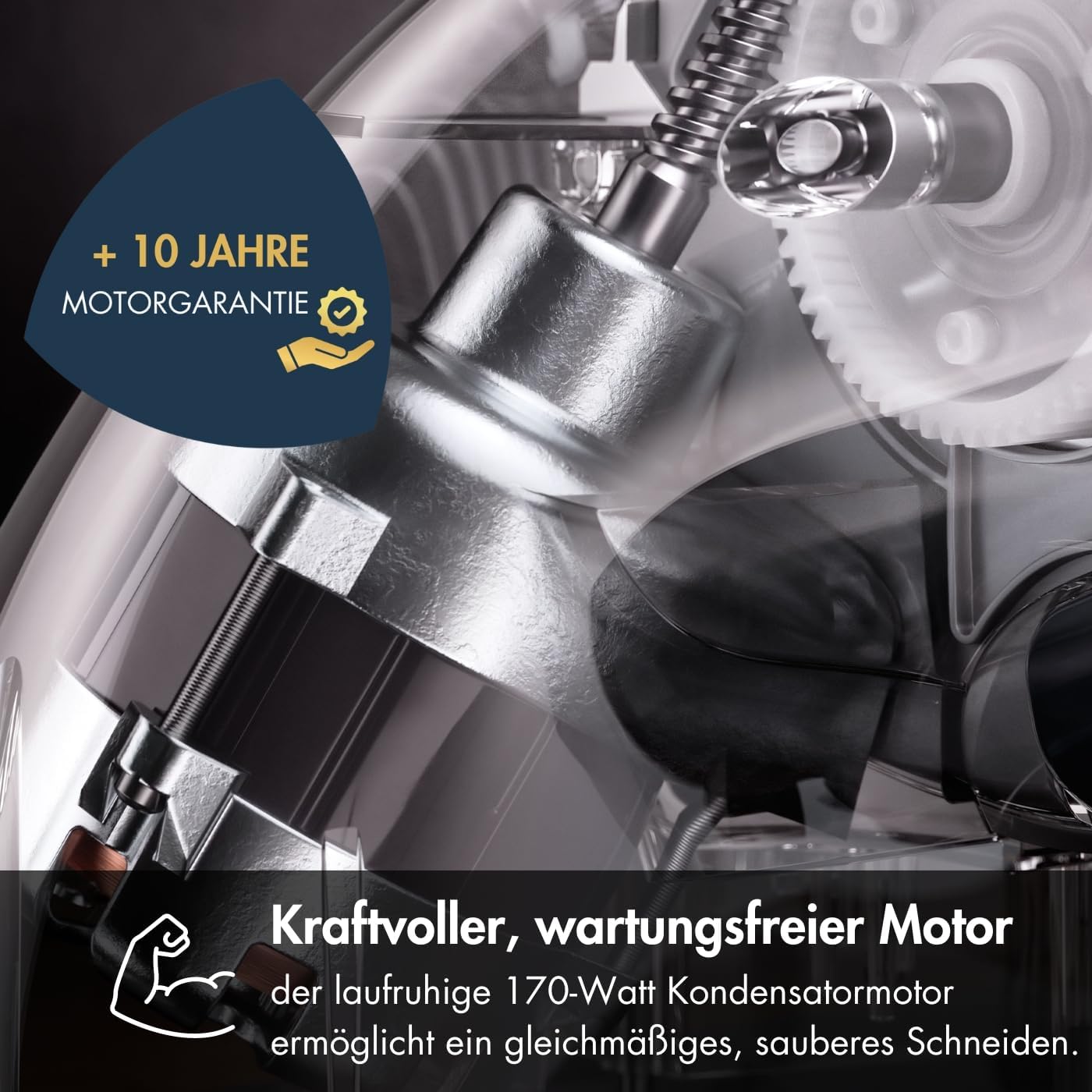 GRAEF. Master M20 - Elektrischer Allesschneider, Made in Germany, Vollstahlmesser Ø 170 mm für feinste Schnitte, Schnittstärke 0-20 mm, Kondensatormotor 170 W, Vollmetall, Schneidemaschine, Silber