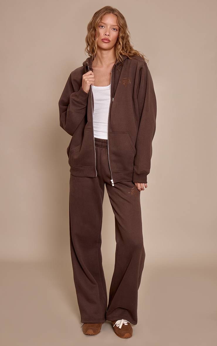 Chocolat Pantalon De Jogging Jambe Droite Plt Sports Society