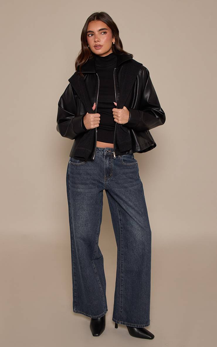 Vintage Bleach Wash Jean Boyfriend Taille Basse À Jambe Large