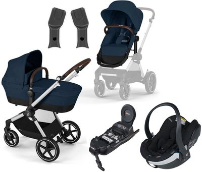 Cybex EOS Lux Duovogn inkl. BeSafe iZi Go Modular X2 & Base, Silver/Ocean Blue