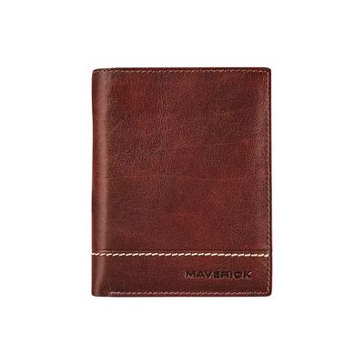 Maverick Rough Gear - Portefeuille - RFID, avec pochette à monnaie - cuir de buffle pleine fleur à tannage végétal - brun