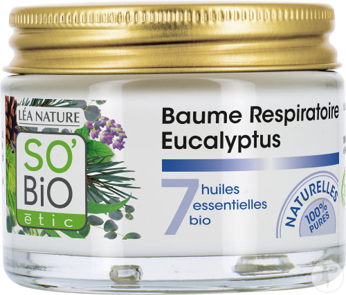So'Bio Étic Baume Respiratoire Eucalyptus Aux 7 Huiles Essentielles Biologiques Pot 50ml