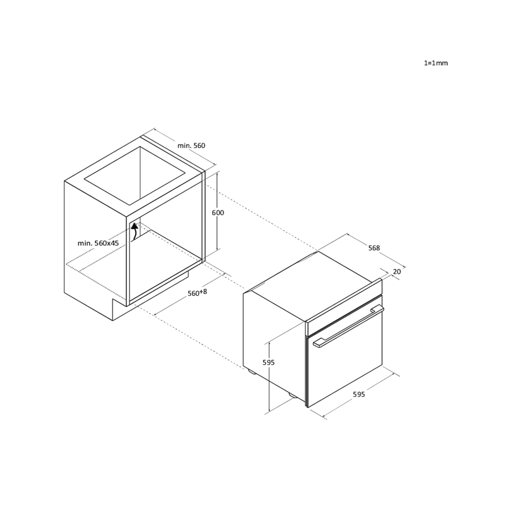 Candy CA6NP5B3YTB Einbaubackofen 230V