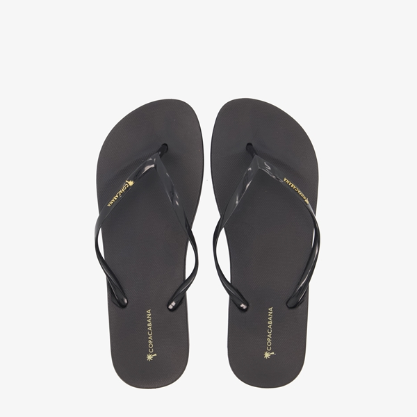Copacabana vegan dames teenslippers zwart