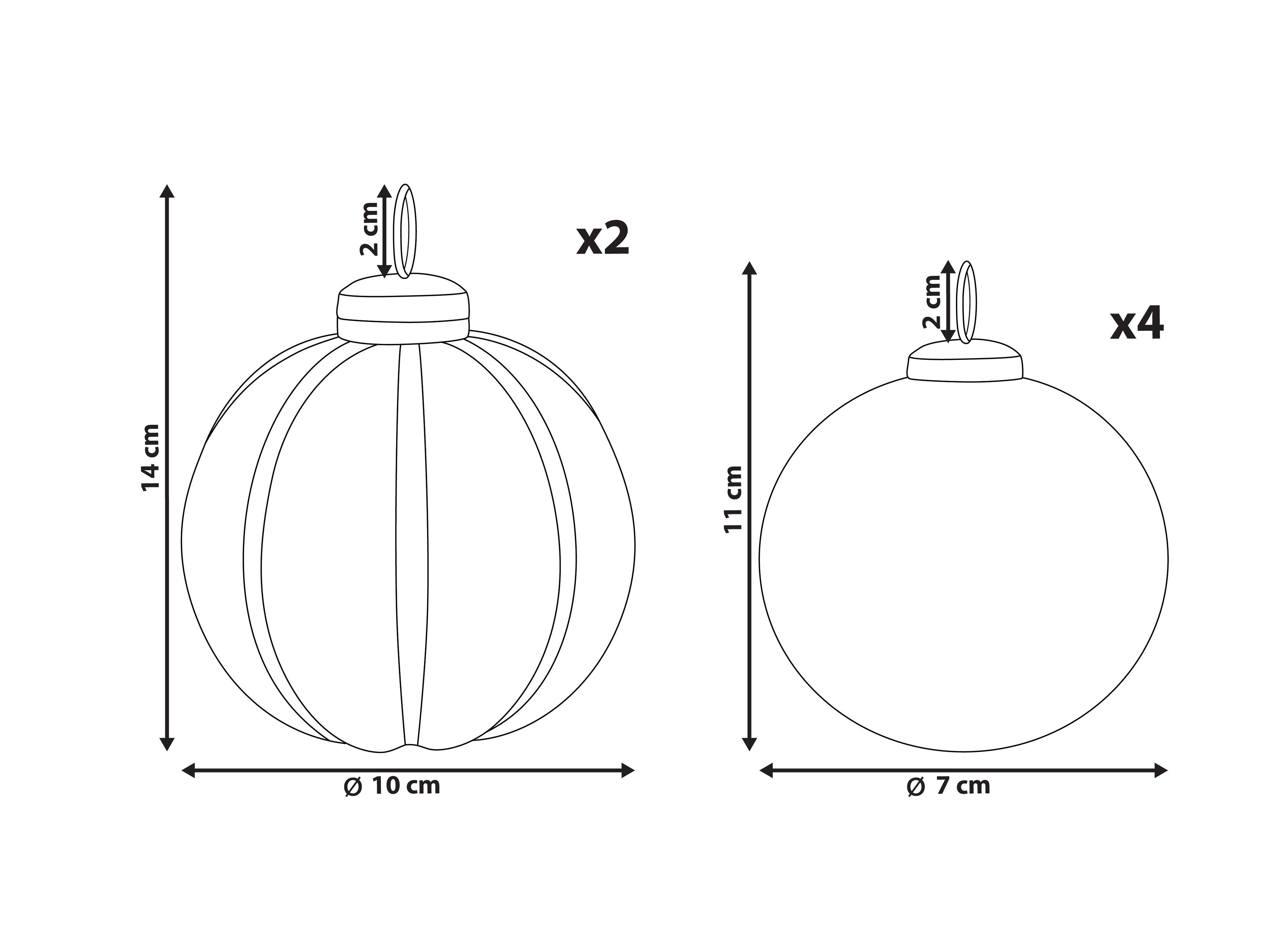 Set van 6 kerstballen ARGENTIN Glas Zilver