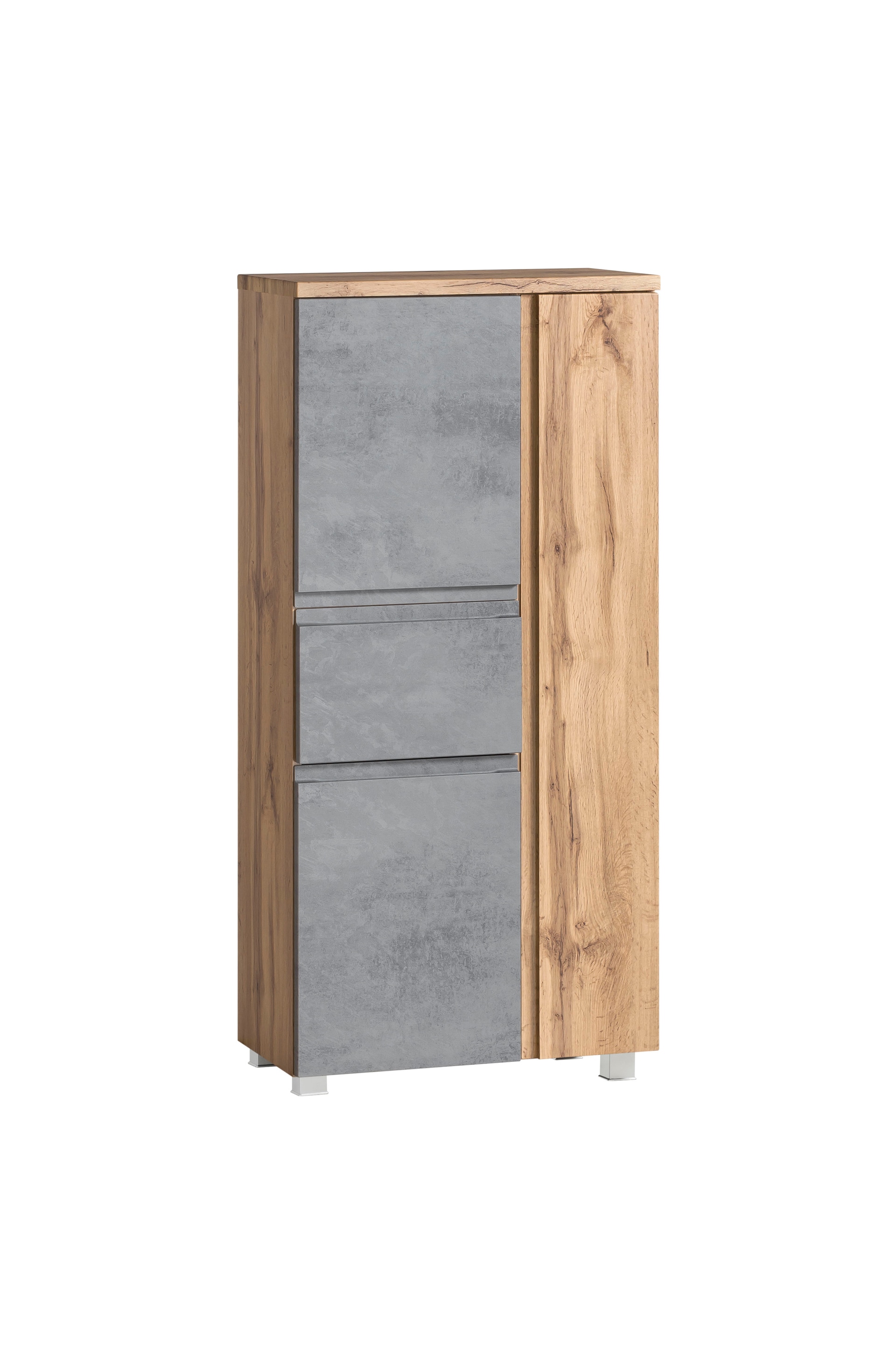 Midischrank Gent hellgrau/braun B/H/T 65x130x35 cm